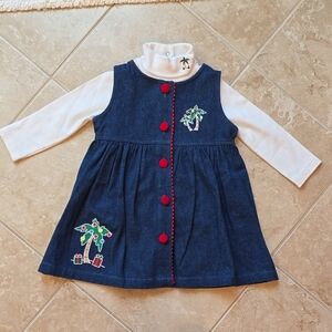 Kids Denim Dress with Red Accents